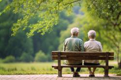 Foto: Rentner auf Parkbank